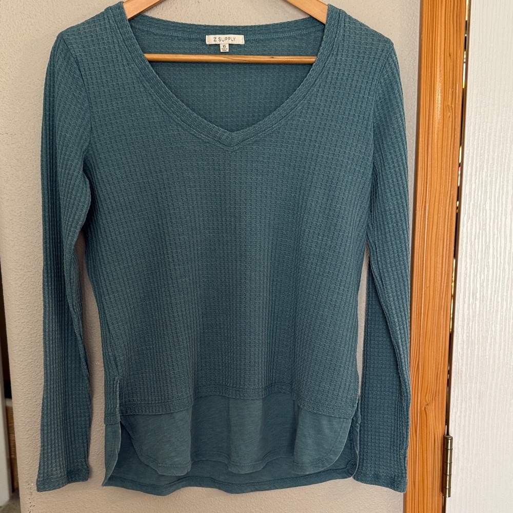 Z Supply Teal Long Sleeve Top